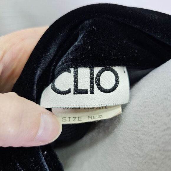 CLIO Black Vintage Velour Rose Button Down Shirt Size Medium - Picture 5 of 9